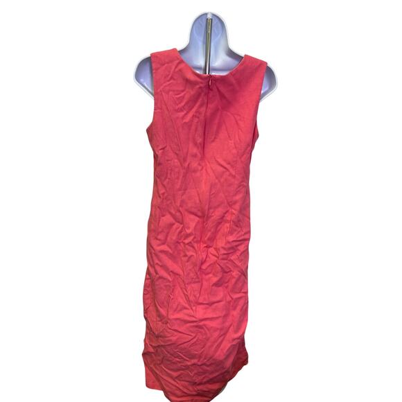 đź’—Virgo II Size 10 Women's Pink Linen Blend Sleeveless Midi Dress Minimalist 90s - Picture 3 of 4